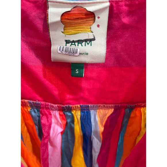 Farm Rio Striped Scarf Maxi Dress Multicolor Size S New - Picture 2 of 6